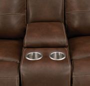 Brown leatherette recliner sofa in casual style by Coaster additional picture 8