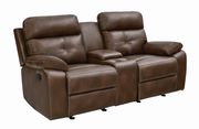 Brown leatherette recliner sofa in casual style by Coaster additional picture 10