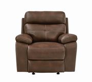 Brown faux leather recliner chair by Coaster additional picture 5