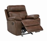 Brown faux leather recliner chair by Coaster additional picture 6