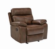 Brown faux leather recliner chair by Coaster additional picture 8