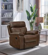 Brown faux leather recliner chair by Coaster additional picture 9
