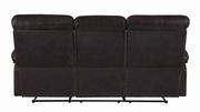 Casual dark brown leatherette motion sofa additional photo 3 of 9
