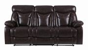 Casual dark brown leatherette motion sofa by Coaster additional picture 6