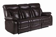 Casual dark brown leatherette motion sofa by Coaster additional picture 9