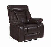 Dark brown faux leather power motion recliner by Coaster additional picture 10