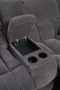Charcoal gray fabric motion reclining sofa additional photo 3 of 5