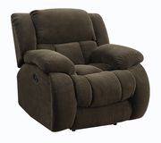 Brown fabric reclining sofa additional photo 3 of 6
