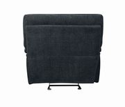 Glider recliner in dark navy blue chenille fabric by Coaster additional picture 5