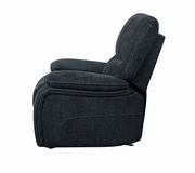 Glider recliner in dark navy blue chenille fabric by Coaster additional picture 6