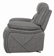 Casual gray stone suede fabric motion reclining sofa by Coaster additional picture 2
