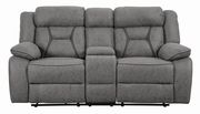 Casual gray stone suede fabric motion reclining sofa by Coaster additional picture 7