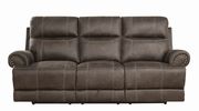 Motion sofa in brown suede fabric by Coaster additional picture 7
