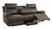 Motion sofa in brown suede fabric by Coaster additional picture 8