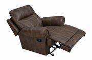 Glider recliner in faux brown suede fabric by Coaster additional picture 11