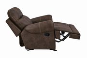 Glider recliner in faux brown suede fabric by Coaster additional picture 3
