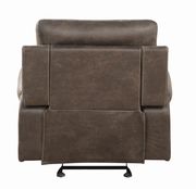 Glider recliner in faux brown suede fabric by Coaster additional picture 4