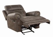 Glider recliner in faux brown suede fabric by Coaster additional picture 9
