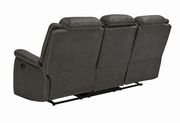 Gray coated microfiber recliner motion sofa by Coaster additional picture 2