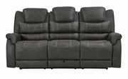 Gray coated microfiber recliner motion sofa by Coaster additional picture 5