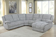 Six-piece modular motion sectional upholstered in a gray performance-grade fabric by Coaster additional picture 8