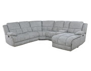 Six-piece modular motion sectional upholstered in a gray performance-grade fabric by Coaster additional picture 9