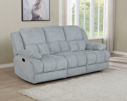 Motion sofa upholstered in gray performance fabric additional photo 2 of 15