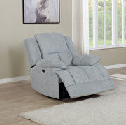 Motion sofa upholstered in gray performance fabric by Coaster additional picture 16