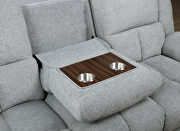 Motion sofa upholstered in gray performance fabric additional photo 5 of 15