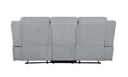 Motion sofa upholstered in gray performance fabric by Coaster additional picture 8
