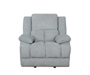 Glider recliner upholstered in gray performance fabric by Coaster additional picture 6