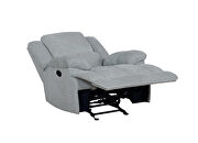 Glider recliner upholstered in gray performance fabric by Coaster additional picture 7