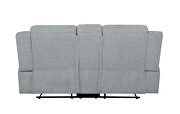 Motion loveseat upholstered in gray performance fabric by Coaster additional picture 9