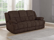 Motion sofa upholstered in brown performance fabric by Coaster additional picture 7