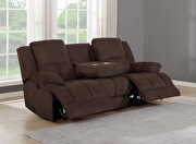 Motion sofa upholstered in brown performance fabric by Coaster additional picture 8