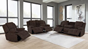 Motion sofa upholstered in brown performance fabric by Coaster additional picture 9