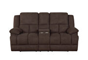 Motion loveseat upholstered in brown performance fabric by Coaster additional picture 10