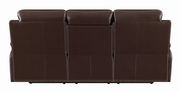 Reclining sofa in deep brown chocolate leather by Coaster additional picture 5