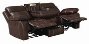 Reclining sofa in deep brown chocolate leather by Coaster additional picture 8