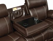 Reclining sofa in deep brown chocolate leather by Coaster additional picture 9