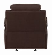 Glider recliner w/ pillow arms in brown by Coaster additional picture 3