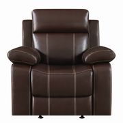 Glider recliner w/ pillow arms in brown by Coaster additional picture 5