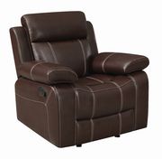 Glider recliner w/ pillow arms in brown by Coaster additional picture 6