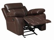 Glider recliner w/ pillow arms in brown by Coaster additional picture 7