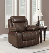 Glider recliner w/ pillow arms in brown by Coaster additional picture 8