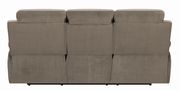 Reclining sofa in sand brown microfiber by Coaster additional picture 3