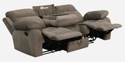 Reclining sofa in sand brown microfiber additional photo 5 of 10