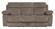 Reclining sofa in sand brown microfiber by Coaster additional picture 6