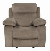 Reclining chair in sand brown microfiber by Coaster additional picture 6