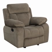 Reclining chair in sand brown microfiber by Coaster additional picture 9